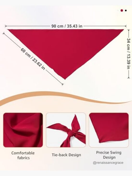 Triangle Head Scarf Hair Bandana, Adjustable Tie-Back Headband for Women main image 6